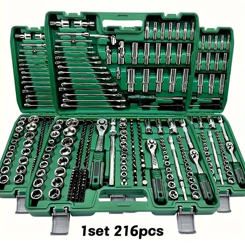 216-Piece Professional CR-V Mechanics Tool & Socket Set – featured product image