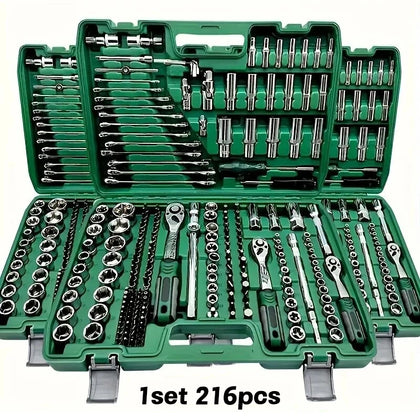 216-Piece Professional CR-V Mechanics Tool & Socket Set