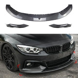 For BMW 4 Series F32 F33 F36 435i M Sport 2014–2020 Front Bumper Spoiler Lip Carbon Fiber Look Lower Side Splitter Blade Cover product image