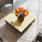 PE Rattan Outdoor Side Table with Wood Top – product detail 7