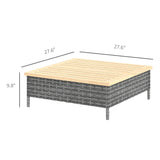 PE Rattan Outdoor Side Table with Wood Top – product detail 3