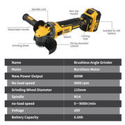 DEWALT DCG409 20V Brushless 125mm Flat-Head Angle Grinder – product detail 5