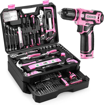 DEKO Home Mechanics Tool Set with 12V Cordless Drill & Drawer Case – featured product image