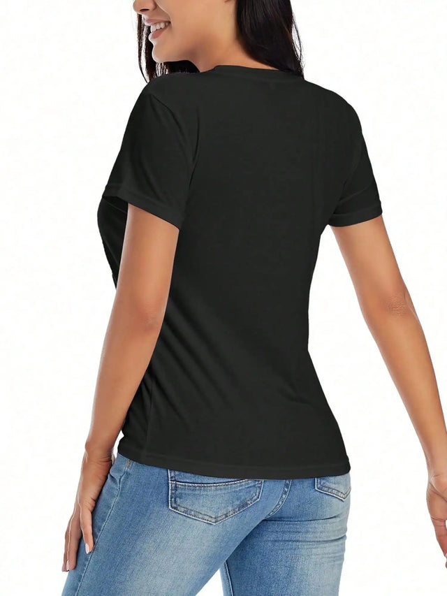Women's Messy Dog T-Shirt Casual Short Sleeve T-Shirt With Pattern Short Sleeve Crew Neck Top