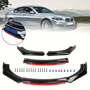 3-Piece Universal Front Bumper Lip Splitter Kit in Black & Red – product detail 2