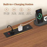 96.6-Inch Two-Person Gaming Desk with LED Lights, Power Outlets & Storage – product detail 3