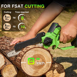 TaskStar 6/8-Inch Brushless Mini Chainsaw with Dual 4000mAh Batteries – product detail 2
