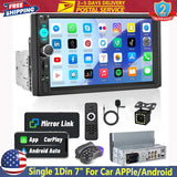 Universal 7-Inch Single-DIN Touchscreen Car Stereo with CarPlay & Camera – featured product image
