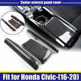 3-Piece Rhyming Car Interior Central Armrest Box Panel Protective Cover Carbon Fiber Accessories for Honda Civic 10th 2016–2021 product image
