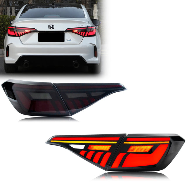 LED Tail Lights for Honda Civic 2022–2026 11th Gen Start-up Animation Sequential Turn Signal Rear Lamps Assembly