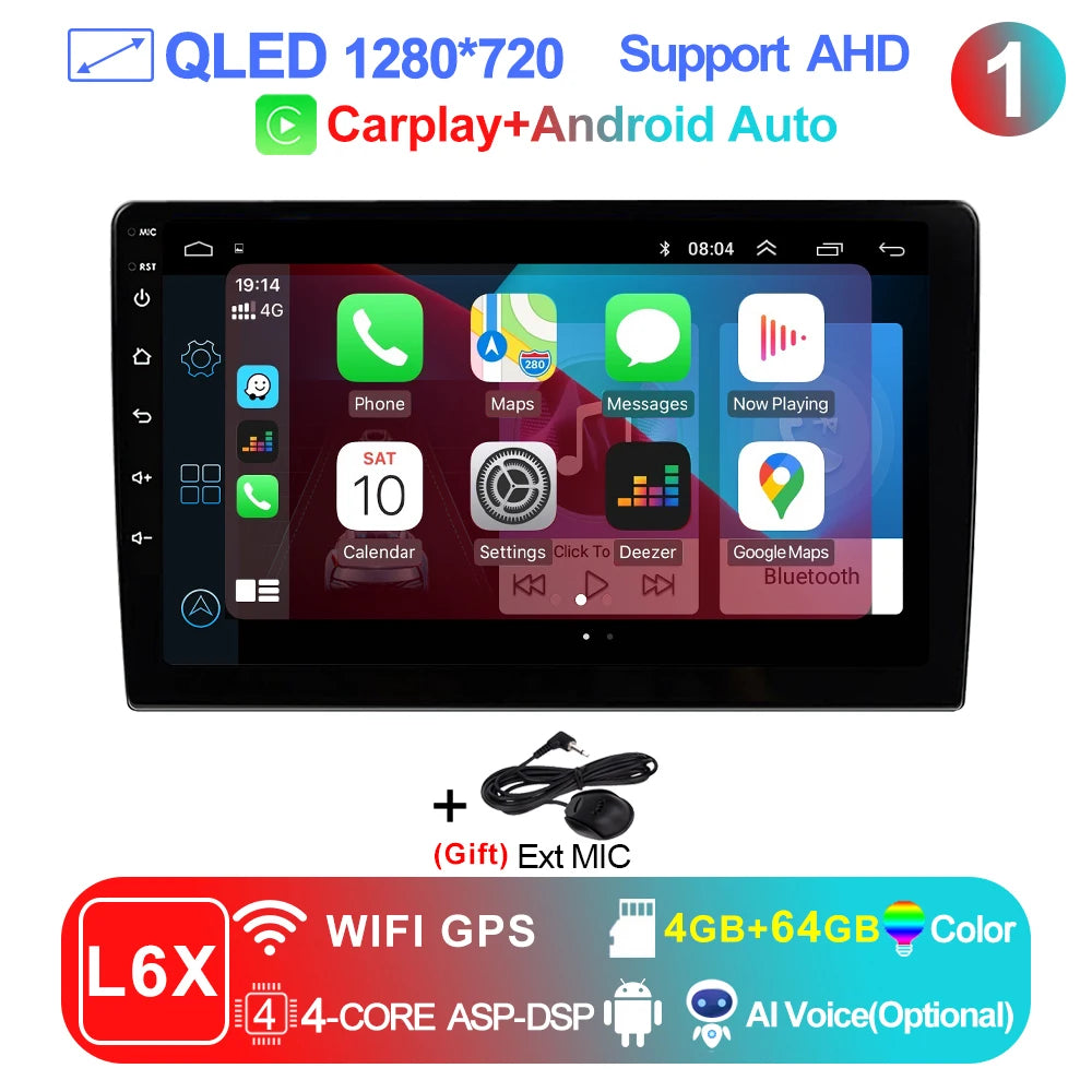LEHX 10-Inch Android 15 Double-DIN Car Stereo with Wireless CarPlay & GPS – product detail 8