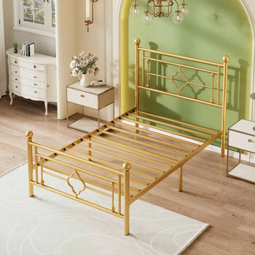 Twin/Full/Queen/King Size Metal Platform Bed Frame With Victorian Vintage Headboard