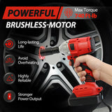 1000 N·m Brushless 1/2-Inch Cordless Impact Wrench Kit for Auto Repair – product detail 5