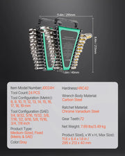 SucceBuy 24/30-Piece SAE & Metric Ratcheting Wrench Set with Organizer – product detail 7