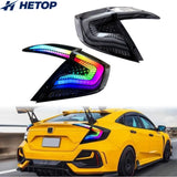 HETOP for Civic 2016–2018 RGB LED Tail Lights Upgrade DRL Taillight Brake Turn Signal Lamp Plug and Play Accessories for Honda product image