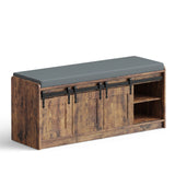 TinyNest 41.7-Inch Shoe Storage Bench with Cushioned Seat & Sliding Door – product detail 9