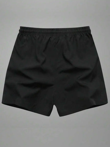 2PCS Men's Sport Shorts Boyfriend Style Summer 3/4 Length Shorts Minimalist Elastic Print Pants