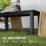 HDPE Slatted Outdoor Coffee Table, Rectangle Patio Table in Black – product detail 6