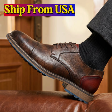 Men's Leather Cap-Toe Oxford Dress Shoes product image