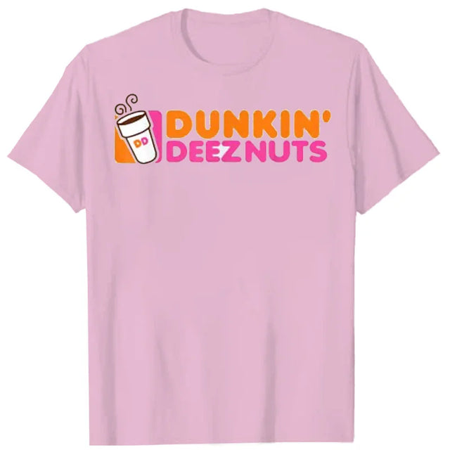 Dunkin' Deez Nuts - Dunkin Deeznuts T-Shirt Aesthetic Graphic T-Shirt Tops Casual Loose