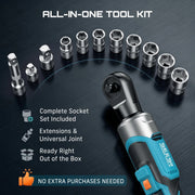 SEESII Cordless Ratchet & 1000 N·m Impact Wrench Kit with 21V Battery – product detail 4
