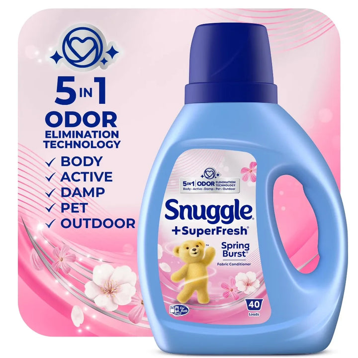 Odor-Eliminating Liquid Fabric Softener, Spring Burst, 35.7 oz – 40 Loads