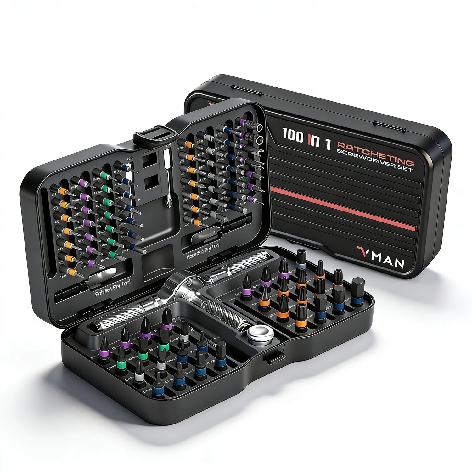 VMAN 100-in-1 Magnetic Ratcheting Precision Screwdriver Set – product detail 7