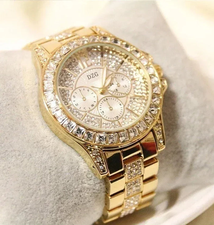 Color: Rose - Fashion Women Watch with Diamond Watch Ladies Top Luxury Brand Ladies Casual Women's