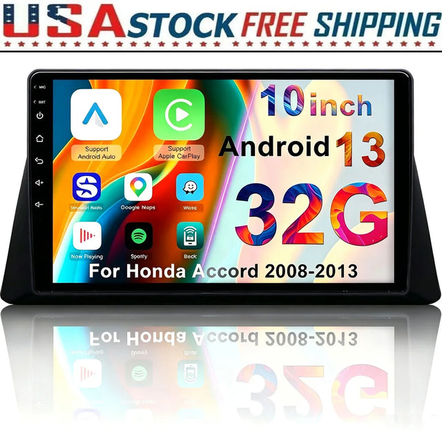10-Inch Android 13 Car Stereo for Honda Accord 2008–2013 with Wireless CarPlay