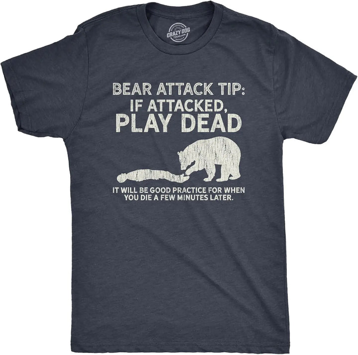 Men’s Bear Attack Camping Graphic T-Shirt – Funny Outdoor Tee