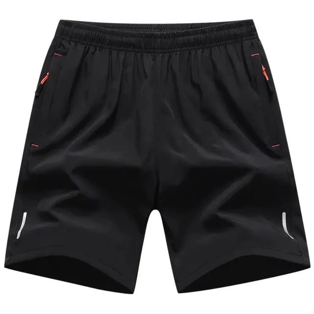 2 Pack Men Summer Thin Sports Shorts Elastic Waist Zipper Pocket Casual Cargo Bermuda Jogger