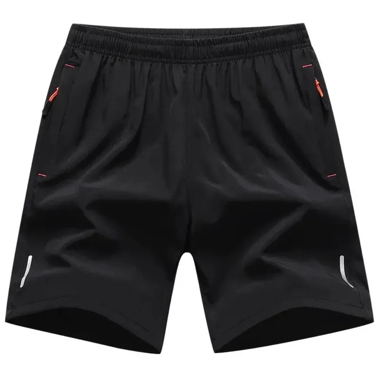 2 Pack Men Summer Thin Sports Shorts Elastic Waist Zipper Pocket Casual Cargo Bermuda Jogger