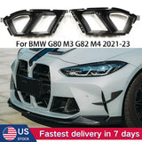 For BMW G80 M3 G82 G83 M4 2021–2024 Front Bumper Side Air Vent Cover Car Fog Cover Decorative Carbon Fiber Look Glossy Black product image
