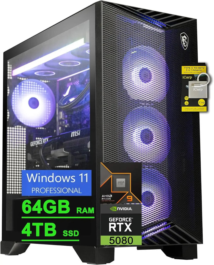 MSI Aegis ZS2 Gaming Desktop – Ryzen 9, RTX 5080, 64GB RAM
