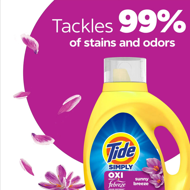 Tide Simply Oxi Laundry Detergent, Sunny Breeze, 31 fl oz – 22 Loads