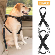 2-Pack Adjustable Pet Car Seat Belt Leashes