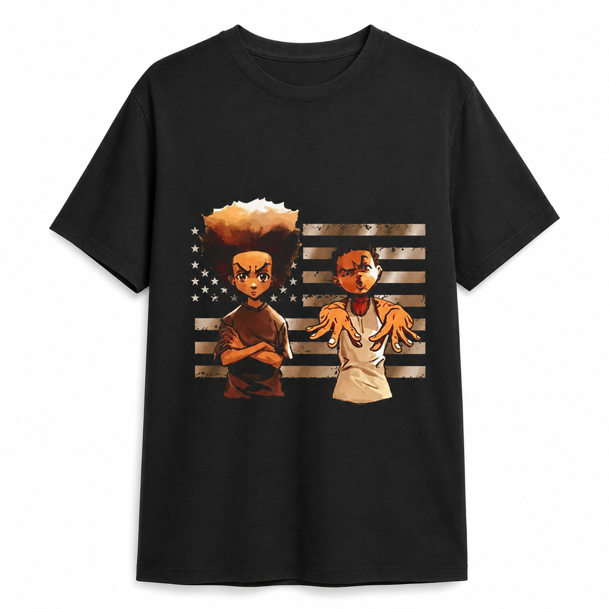Boondocks graphic black T-shirt - professional front product view