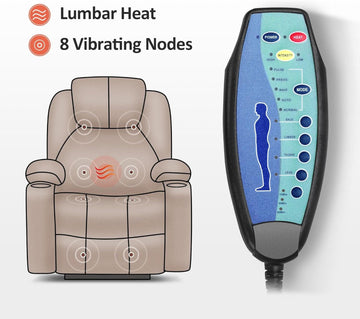 Electric Power Lift Recliner Chair With Massage And Heat Grey Medium