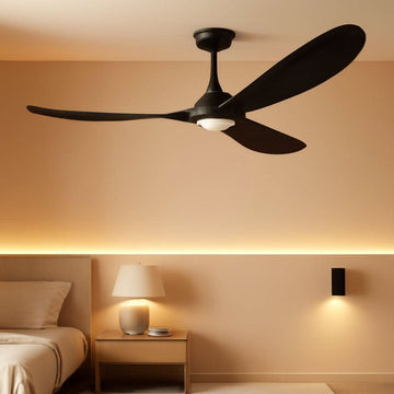 52Inch Matte Black Ceiling Fan Indoor Outdoor Low Noise – Ceiling Fans