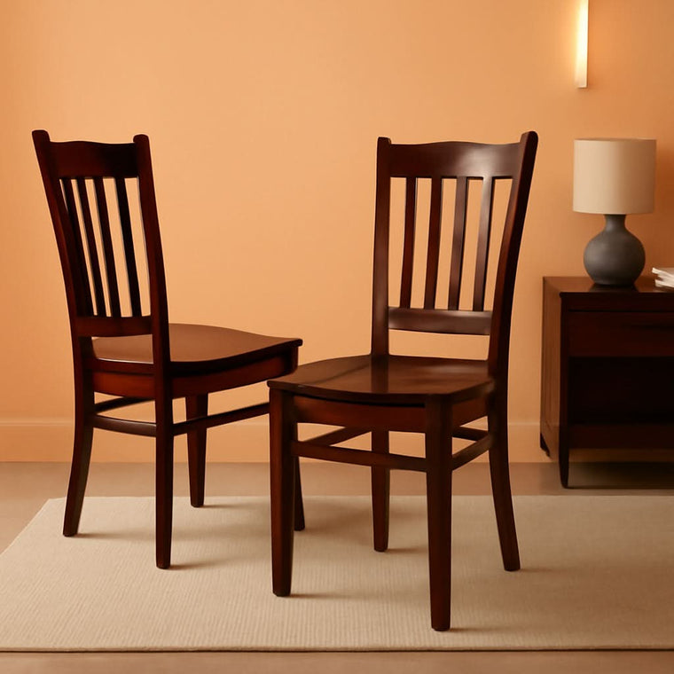 Groton Dining Room Chairs Mahogany Slat Back Set Of 2 – General Merchandise