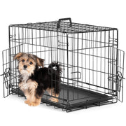 Double-Door Folding Dog Crate – Multiple Sizes