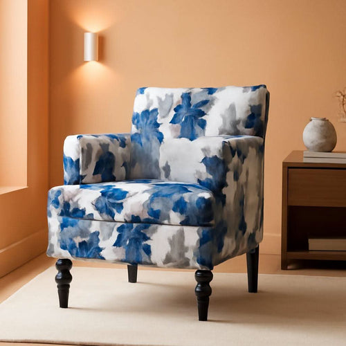 Boaz Floral Print Fabric Club Chair 32 Inch Depth Polyester