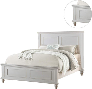 White Eastern King Size Contemporary Platform Bedstead