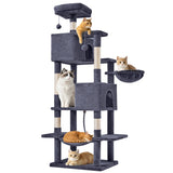 66-Inch Multi-Level Cat Tree with Condos & Hammock