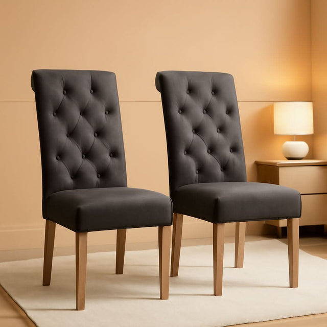 Charcoal Tufted Parsons Dining Chair Modern Style Elegant