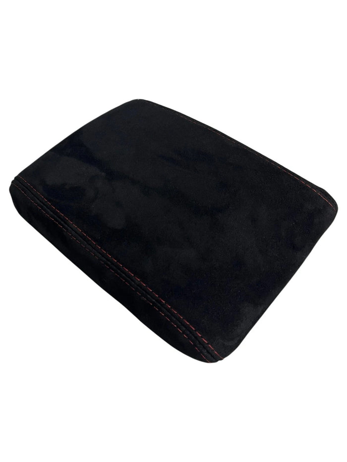 Red Stitch Suede Console Armrest 2x Door Armrest Cover For Subaru Impreza WRX STI 2008-2014