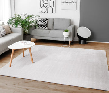 Soft Area Rug with Anti-Slip Backing Washable - Silver – Rugs