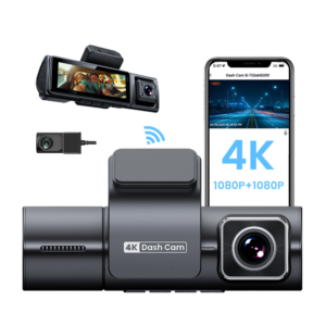 Three-Channel 3.2 Inch WiFi Car Camera 4K with Night Vision