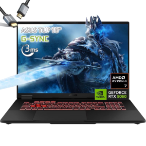 TUF Gaming Laptop A18 Inch - NVIDIA RTX 5060 - AMD Ryzen 7 260 - 18" WUXGA Display 144Hz - 32GB RAM - 1TB Pcie SSD -RGB Backlit Keyboard - Thunderbolt 4 - FHD Camera - Windows 11