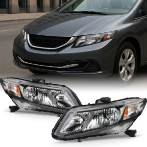 - Fits 2012 2013 2014 2015 Honda Civic Sedan 12-13 Coupe [Halogen Type] Chrome Headlights Pair Headlamps Left+Right
